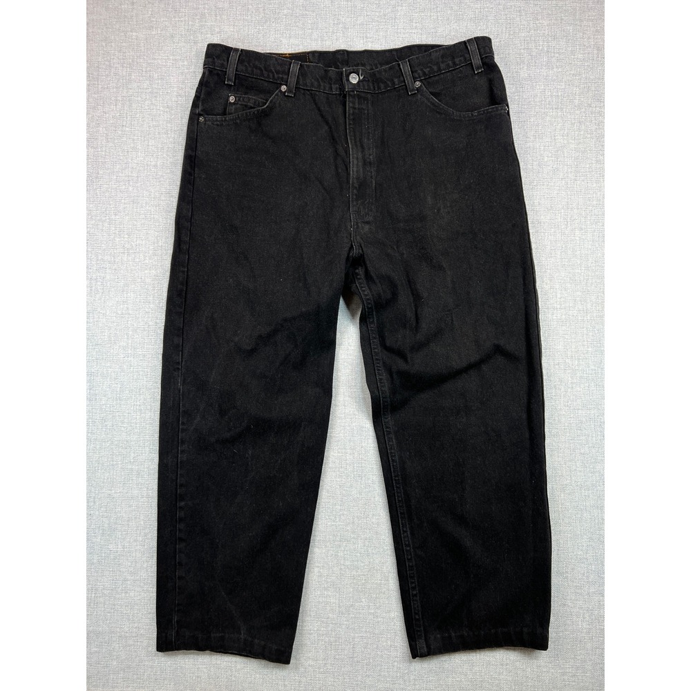 VTG 90s Levis 553 Relaxed Fit Straight Leg Black Denim Jeans Men 40x27 White Tag